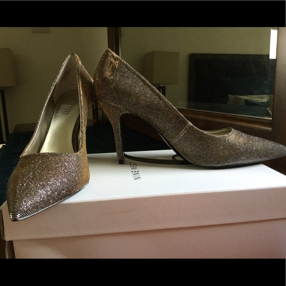 Metallic Nine West Heels